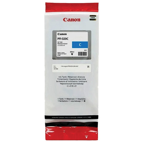 Картридж струйный CANON (PFI-320C) для imagePROGRAF TM-200/205/300/305, голубой, 300 мл, оригинальный, 2891C001 по низкой цене оптом 