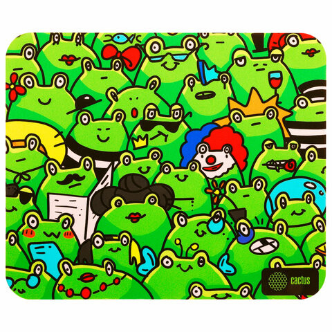 Коврик для мыши CACTUS Frogs, 300x250x3мм, CS-MP-D09M по низкой цене оптом Краснодар, Москва, Уфа, Казань, Барнаул, Владивосток, Хабаровск, Сахалин, Красноярск, Екатеренбург, 