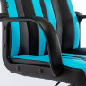 Кресло компьютерное "BRABIX Stripe GM-202", экокожа, черное/голубое, 532509 по низкой цене оптом 