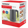 Чайник электрический с двойными стенками SONNEN KT-8719G, 1,5 л, 2200 Вт, графитовый, 454693 по низкой цене оптом Краснодар, Москва, Уфа, Казань, Барнаул, Владивосток, Хабаровск, Сахалин, Красноярск, Екатеренбург, 