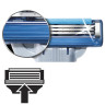 Сменные кассеты для бритья 4 шт., GILLETTE (Жиллет) "Mach3 Turbo", для мужчин по низкой цене оптом Краснодар, Москва, Уфа, Казань, Барнаул, Владивосток, Хабаровск, Сахалин, Красноярск, Екатеренбург, 