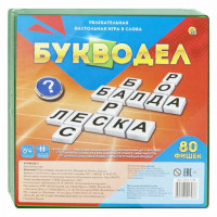 Игра настольная "Букводел", игровое поле, 80 пластиковых фишек, инструкция, РЫЖИЙ КОТ, ИН-1798
