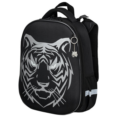 Ранец BRAUBERG SHINY, 2 отделения, "Tiger", СВЕТЯЩИЙСЯ РИСУНОК, 36х28х14 см, 270698 по низкой цене оптом Краснодар, Москва, Уфа, Казань, Барнаул, Владивосток, Хабаровск, Сахалин, Красноярск, Екатеренбург, 