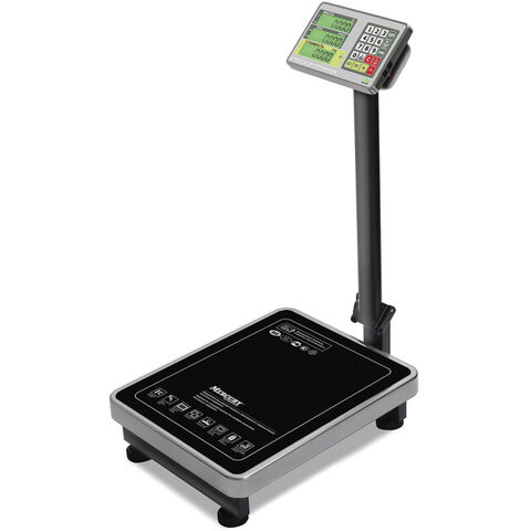 Весы напольные MERCURY M-ER 335ACL-300.50 LCD (1-300 кг) дискретность 50 г, платформа 600x460 мм, со стойкой по низкой цене оптом 