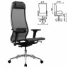 Кресло МЕТТА "ErgoLife" 10 B1-104D, хром, синхромеханизм, 2D подлокотники, прочная сетка, черное по низкой цене оптом Краснодар, Москва, Уфа, Казань, Барнаул, Владивосток, Хабаровск, Сахалин, Красноярск, Екатеренбург, 