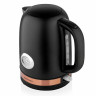 Чайник с термометром BRAYER BR1005BK, 1,7 л, 2200 Вт, закрытый нагревательный элемент, сталь, черный по низкой цене оптом Краснодар, Москва, Уфа, Казань, Барнаул, Владивосток, Хабаровск, Сахалин, Красноярск, Екатеренбург, 