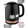 Чайник с термометром BRAYER BR1005BK, 1,7 л, 2200 Вт, закрытый нагревательный элемент, сталь, черный по низкой цене оптом Краснодар, Москва, Уфа, Казань, Барнаул, Владивосток, Хабаровск, Сахалин, Красноярск, Екатеренбург, 
