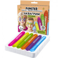 Аквагрим для лица и тела 6 НЕОНОВЫХ цветов FUNSTER, легко смываются, 192573