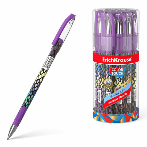 Ручка шариковая ERICH KRAUSE ColorTouch "Purple python", СИНЯЯ, узел 0,7 мм, линия письма 0,35 мм, 50743 по низкой цене оптом 