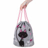 Мешок для обуви BRAUBERG PREMIUM, карман, подкладка, светоотражайка, 43х33 см, "Elegant cat", 271620 по низкой цене оптом Краснодар, Москва, Уфа, Казань, Барнаул, Владивосток, Хабаровск, Сахалин, Красноярск, Екатеренбург, 
