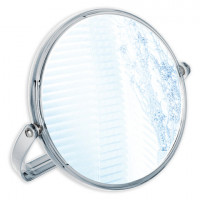 Зеркало настольное BRABIX, круглое, диаметр 17 см, двустороннее, с увеличением, прозрачная рамка, 607424