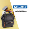 Рюкзак BRAUBERG молодежный, "Блэк", искуственная кожа, черный, 34х23х15 см, 227081 по низкой цене оптом 