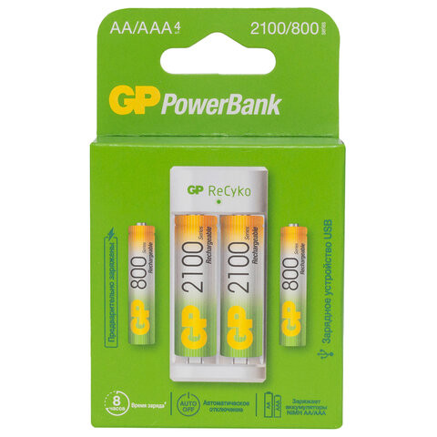 Зарядное устройство GP с аккумуляторами, AA 2000 mAh 2 шт. + AAA 800 mAh 2 шт., E211210/80-2CRB4, E21121080-2CRB4 по низкой цене оптом 