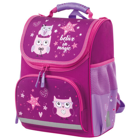 Ранец ПИФАГОР BASIC, с эргономичной спинкой, "Smart owls", 35х28х18 см, 229933 по низкой цене оптом 