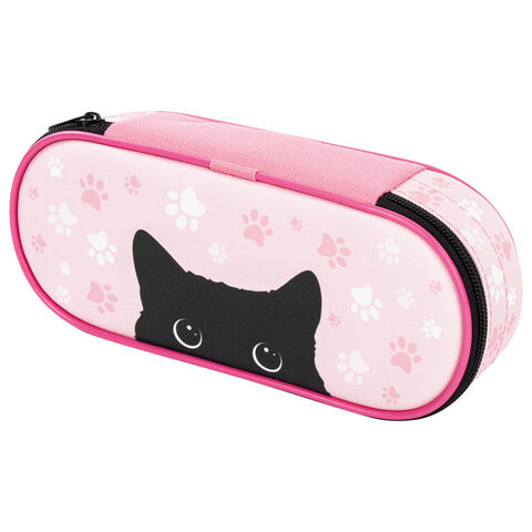 Пенал-футляр BRAUBERG, 1 отделение, ткань, 21x9x5 см, "Black Cat", 270371 по низкой цене оптом 