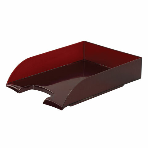Лоток горизонтальный для бумаг BRAUBERG "Office style", 320х245х65 мм, тонированный красный, 237291 по низкой цене оптом 