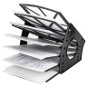 Лоток для бумаг веерный BRAUBERG Advanced 7-ми секционный, 6 отделений, сетчатый, черный, 237944, 96 по низкой цене оптом 