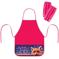 Накидка-фартук с нарукавниками для уроков труда BRAUBERG, 3 кармана, 45x54 см, Cute fox, 272445