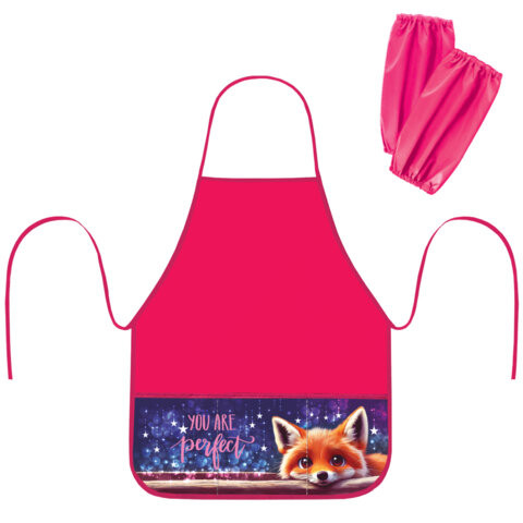 Накидка-фартук с нарукавниками для уроков труда BRAUBERG, 3 кармана, 45x54 см, Cute fox, 272445 по низкой цене оптом 
