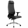 Кресло МЕТТА "ErgoLife" 10 B1-117D, хром, синхромеханизм, 2D подлокотники, экокожа, черное по низкой цене оптом Краснодар, Москва, Уфа, Казань, Барнаул, Владивосток, Хабаровск, Сахалин, Красноярск, Екатеренбург, 