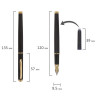 Ручка подарочная перьевая BRAUBERG Maestro, СИНЯЯ, корпус черный с золотистыми деталями, линия письма 0,25 мм, 143471 по низкой цене оптом 