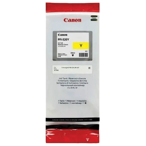 Картридж струйный CANON (PFI-320Y) для imagePROGRAF TM-200/205/300/305, желтый, 300 мл, оригинальный, 2893C001 по низкой цене оптом 