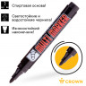 Маркер перманентный Crown "Multi Marker" черный, пулевидный, 3мм по низкой цене оптом 