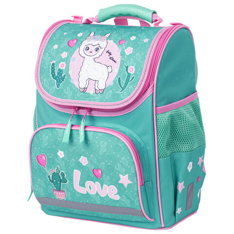 Ранец ПИФАГОР BASIC, с эргономичной спинкой, "Baby lama", 35х28х18 см, 229934 по низкой цене оптом Краснодар, Москва, Уфа, Казань, Барнаул, Владивосток, Хабаровск, Сахалин, Красноярск, Екатеренбург, 