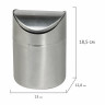 Урна для мусора LAIMA настольная, с качающейся крышкой, 1,2 л, 18,5х13х12,8 см, нержавеющая сталь, матовая, 601618 по низкой цене оптом 