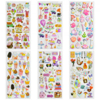 Наклейки гелевые "Акварельные мечты", 17,5х9 см, ассорти 6 видов, FUNSTER (ФАНСТЕР),666096