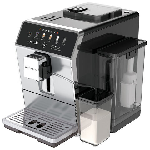Кофемашина автоматическая BRASSON ACM-1592A, дисплей, автокапучинатор,6 напитков, итальянская помпа, выбор крепости, 1450 Вт, 20 бар, 457886 по низкой цене оптом 