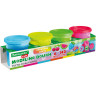 Пластилин-тесто для лепки BRAUBERG KIDS, 4 цвета, 560г, яркие неоновые цвета, крышки-штампики, 106716 по низкой цене оптом 