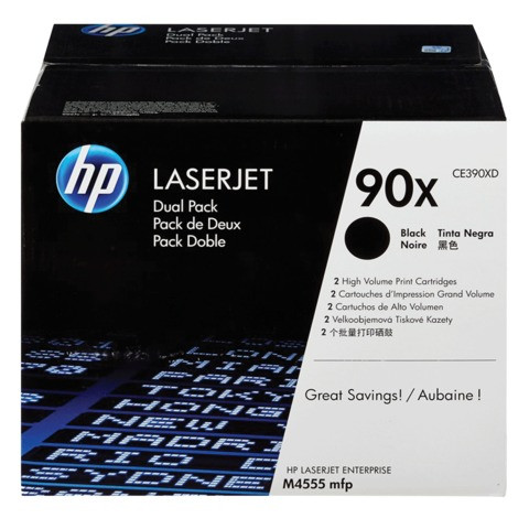 Картридж лазерный HP (CE390XD) LaserJet M602n/M603n и другие, №90X, КОМПЛЕКТ 2 шт., оригинальный, ресурс 2х24000 страниц по низкой цене оптом 