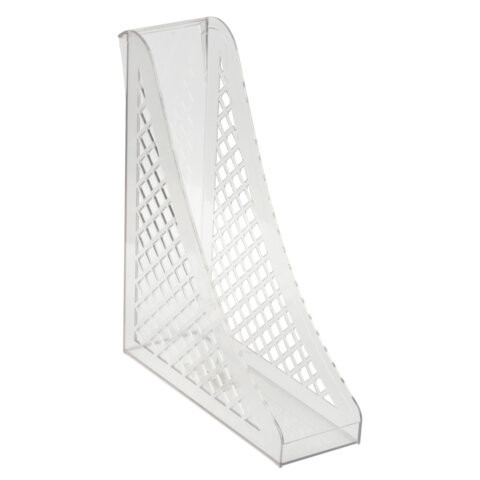 Лоток вертикальный для бумаг BRAUBERG ECO, 240х80х290 мм, сетчатый, прозрачный, 239016 по низкой цене оптом 