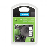 Картридж для принтеров этикеток DYMO D1, 19 мм х 3,5 м, лента нейлоновая, чёрный шрифт, белый фон, для неровных поверхностей, S0718050