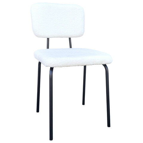 Стулья BRABIX "Ideal CF-080", КОМПЛЕКТ 4 шт., черный каркас, букле белый, 533254