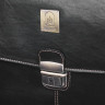 Портфель из натуральной кожи, 39х30х10 см, 2 отделения, замок с ключом, черный, 2-142