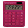 Калькулятор настольный CITIZEN SDC-810NRPKE, КОМПАКТНЫЙ (124х102 мм), 10 разрядов, двойное питание, РОЗОВЫЙ