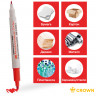 Маркер перманентный двухсторонний Crown "Multi Marker Twin" красный, пулевидный, 2мм/1мм по низкой цене оптом Краснодар, Москва, Уфа, Казань, Барнаул, Владивосток, Хабаровск, Сахалин, Красноярск, Екатеренбург, 