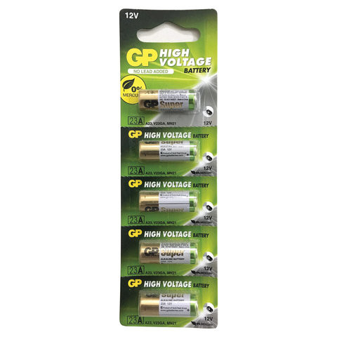 Батарейки GP High Voltage, 23AE, алкалиновая, для сигнализаций, 1 шт., в блистере (отрывной блок), 23AF-2C5 по низкой цене оптом 