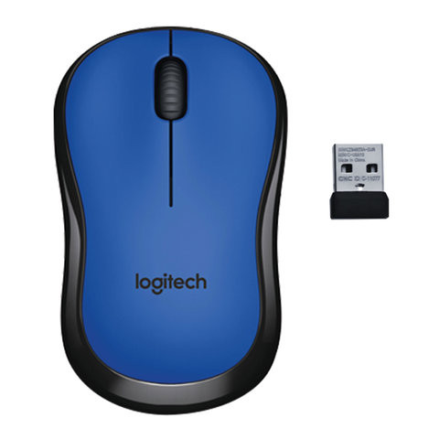 Мышь беспроводная LOGITECH M220, 2 кнопки + 1 колесо-кнопка, оптическая, сине-чёрная, 910-004879 по низкой цене оптом 