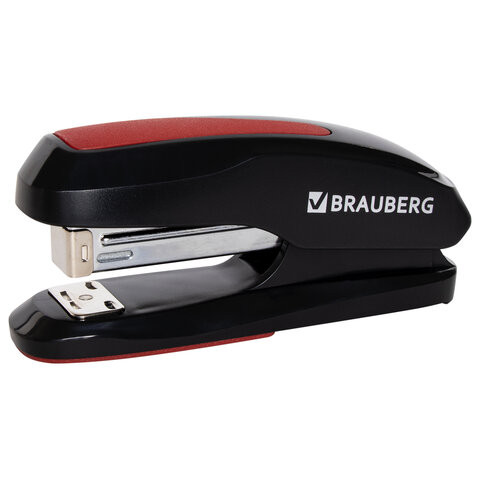 Степлер №24/6, 26/6 BRAUBERG "Extra", до 30 листов, черно-красный, 229085 по низкой цене оптом 