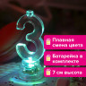 Цифра-подсвечник "3" светодиодная, ЗОЛОТАЯ СКАЗКА, в наборе 4 свечи 6 см, 1 батарейка, 591426 по низкой цене оптом 
