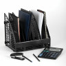Лоток вертикальный для бумаг STAFF Basic, 245х320х285 мм, 6 отделений, сетчатый сборный, 100 по низкой цене оптом 