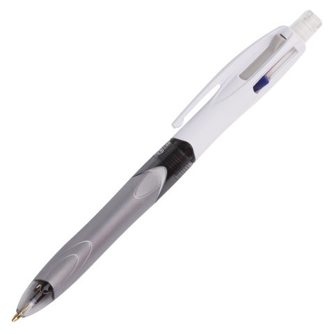 Ручка шариковая автоматическая с грипом BIC "4Colours 3 + 1 HB", 3 цвета (синий, черный, красный) + механический карандаш, 942104 по низкой цене оптом 