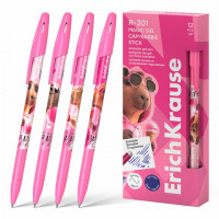 Ручка стираемая гелевая ERICH KRAUSE "R-301" CapyBarbara, СИНЯЯ, линия 0,5мм, 63141