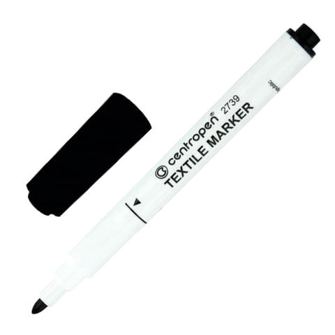 Маркер для ткани ЧЕРНЫЙ CENTROPEN "Textile Marker", круглый наконечник, 1,8 мм, 2739, 5 2739 9212 по низкой цене оптом Краснодар, Москва, Уфа, Казань, Барнаул, Владивосток, Хабаровск, Сахалин, Красноярск, Екатеренбург, 