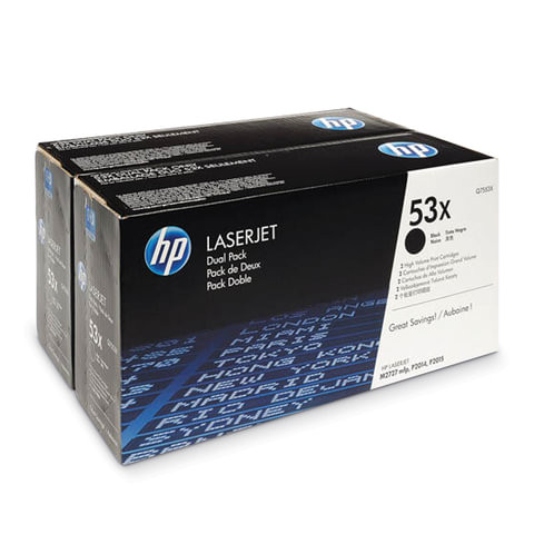 Картридж лазерный HP (Q7553XD) LaserJet 2015/2015n/2014, оригинальный, КОМПЛЕКТ 2 шт., ресурс 2х7000 страниц по низкой цене оптом 
