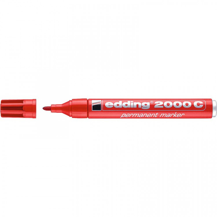 Маркер перманентный edding 2000C, рисования, круглый наконечник, заправляемый, 1.5-3 мм Красный по низкой цене оптом Краснодар, Москва, Уфа, Казань, Барнаул, Владивосток, Хабаровск, Сахалин, Красноярск, Екатеренбург, 