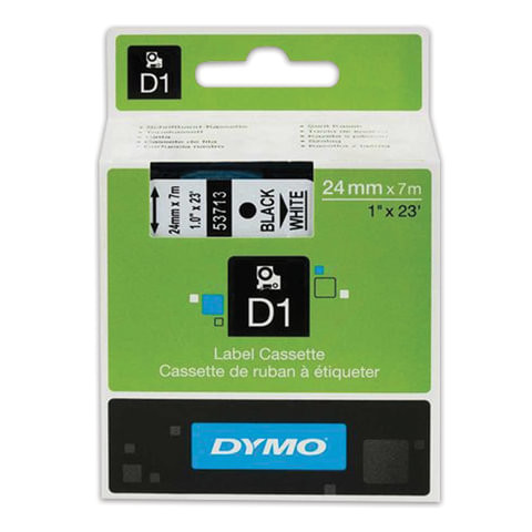 Картридж для принтеров этикеток DYMO D1, 24 мм х 7 м, лента пластиковая, чёрный шрифт, белый фон, S0720930 по низкой цене оптом Краснодар, Москва, Уфа, Казань, Барнаул, Владивосток, Хабаровск, Сахалин, Красноярск, Екатеренбург, 